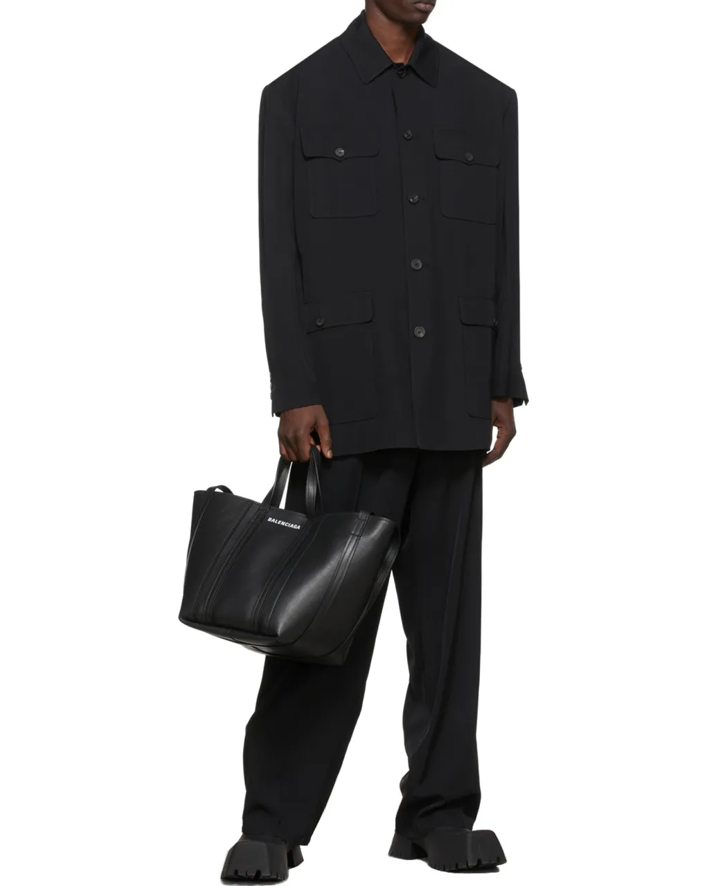 Buttoned Long-Sleeved Jacket