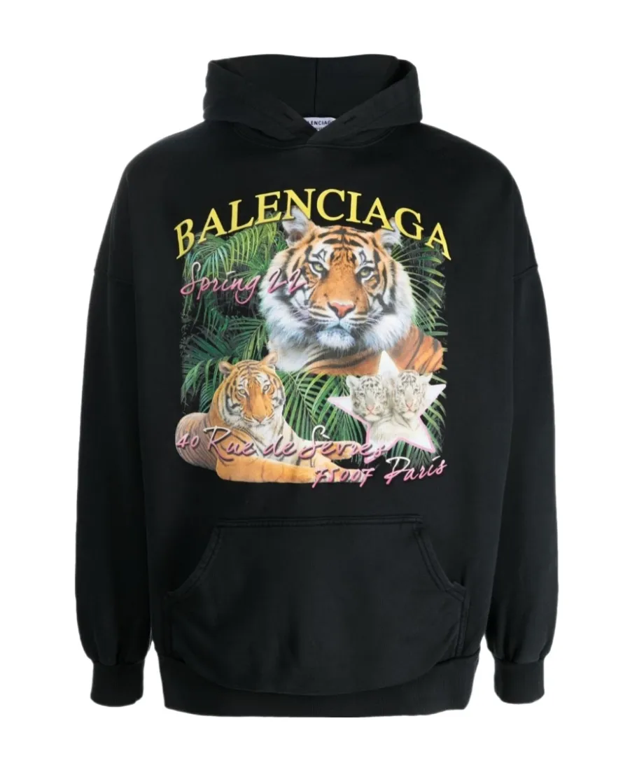 Tiger Graphic Printed Hoodie