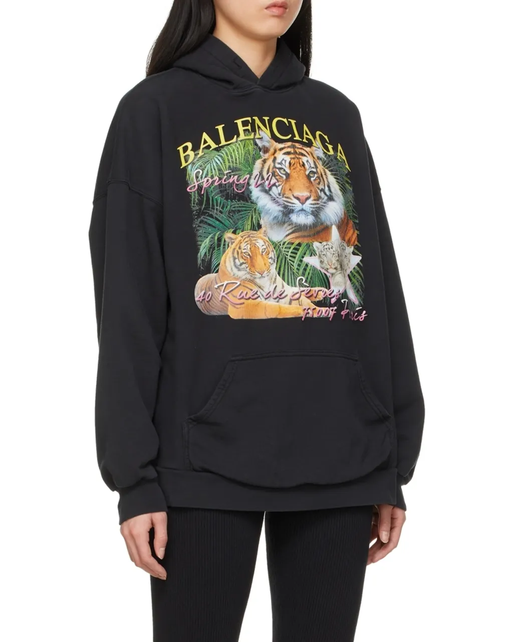 Tiger Graphic Printed Hoodie