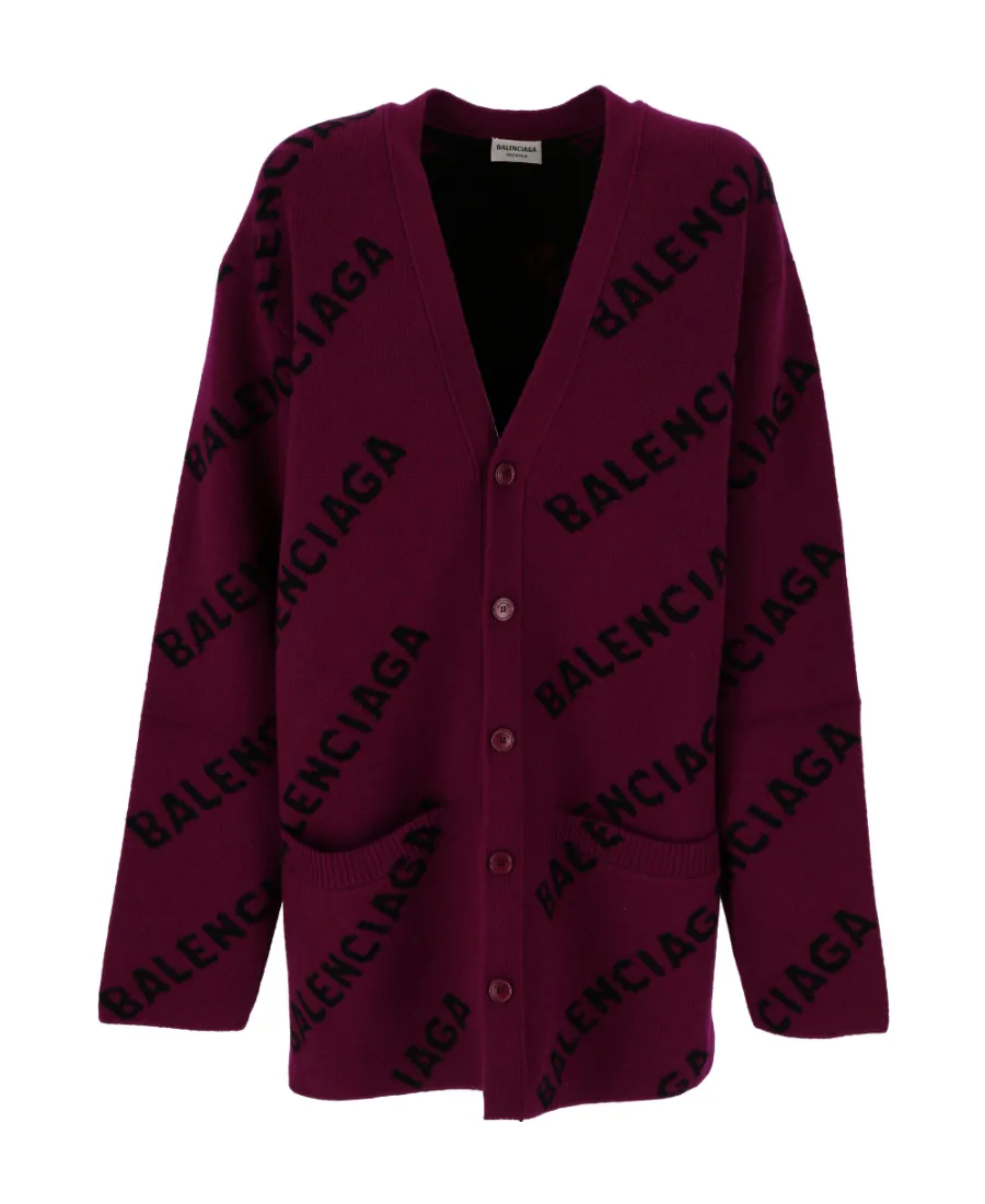 All-Over Logo Intarsia Cardigan