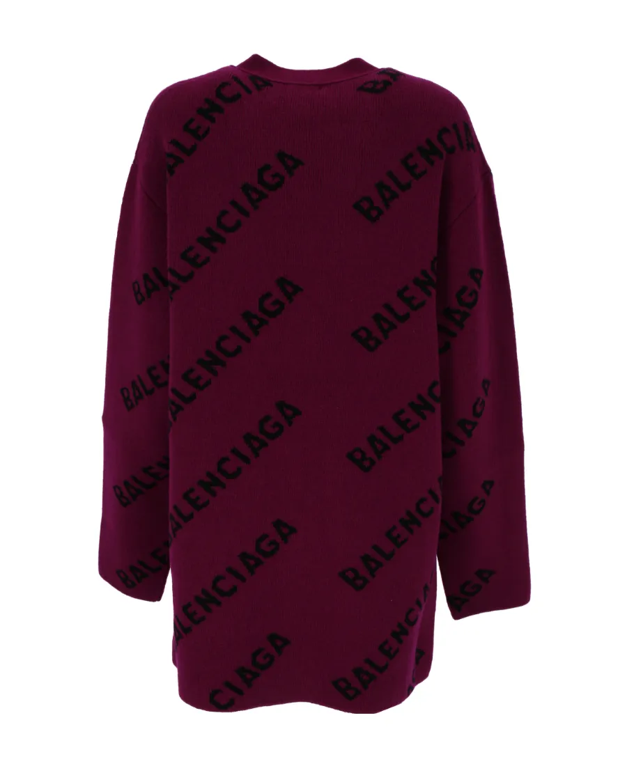 All-Over Logo Intarsia Cardigan