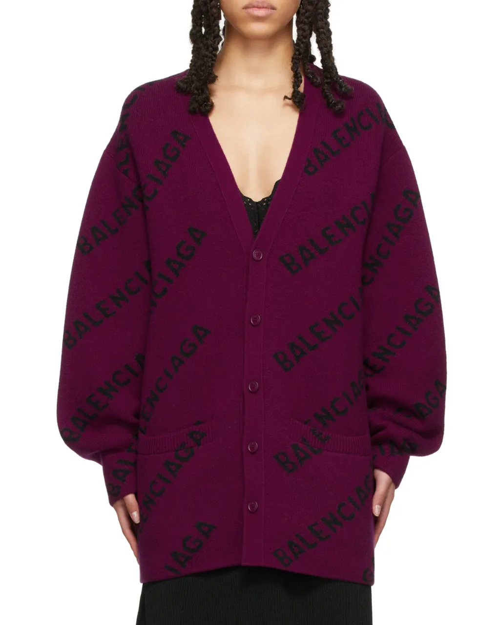 All-Over Logo Intarsia Cardigan