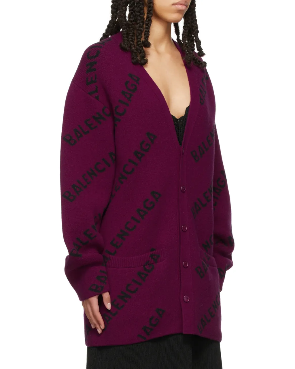 All-Over Logo Intarsia Cardigan
