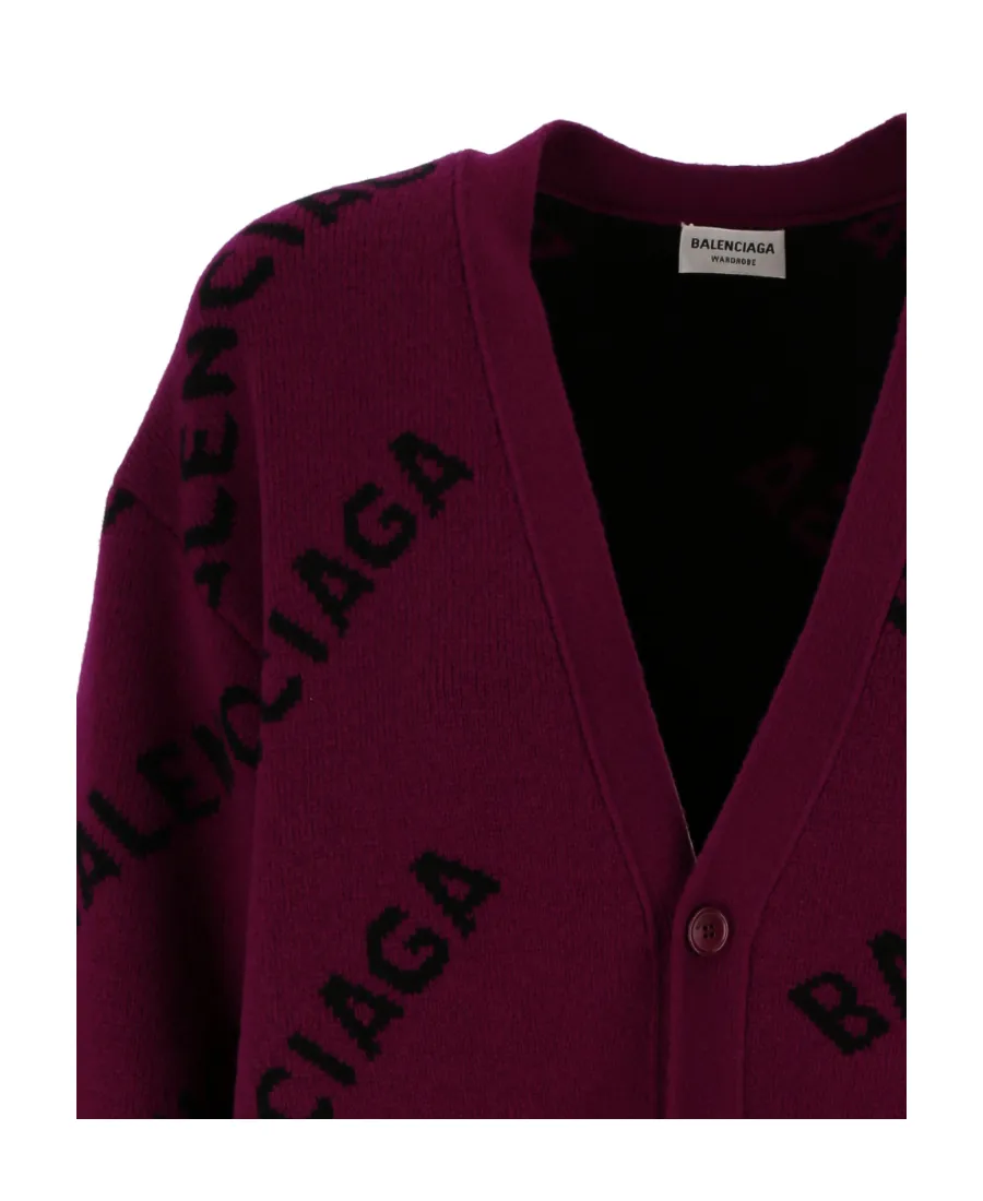 All-Over Logo Intarsia Cardigan