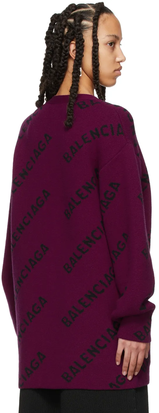 All-Over Logo Intarsia Cardigan