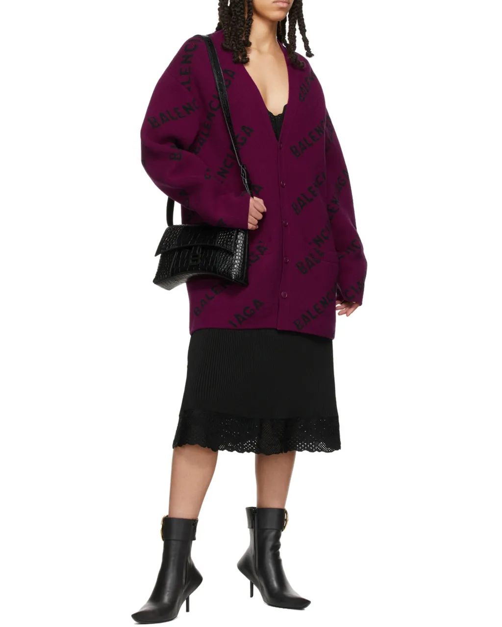 All-Over Logo Intarsia Cardigan