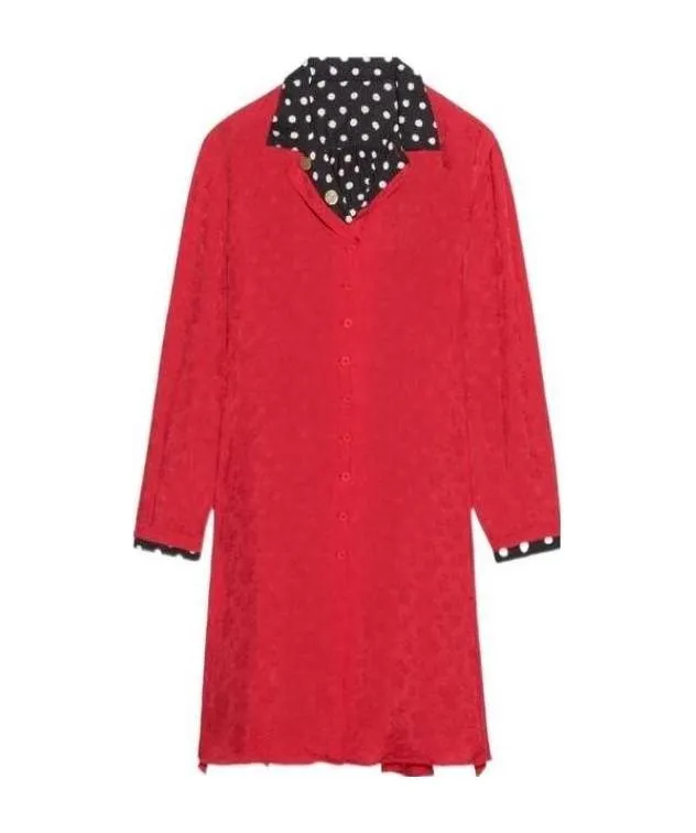 Spray Dots Reversible Coat Dress