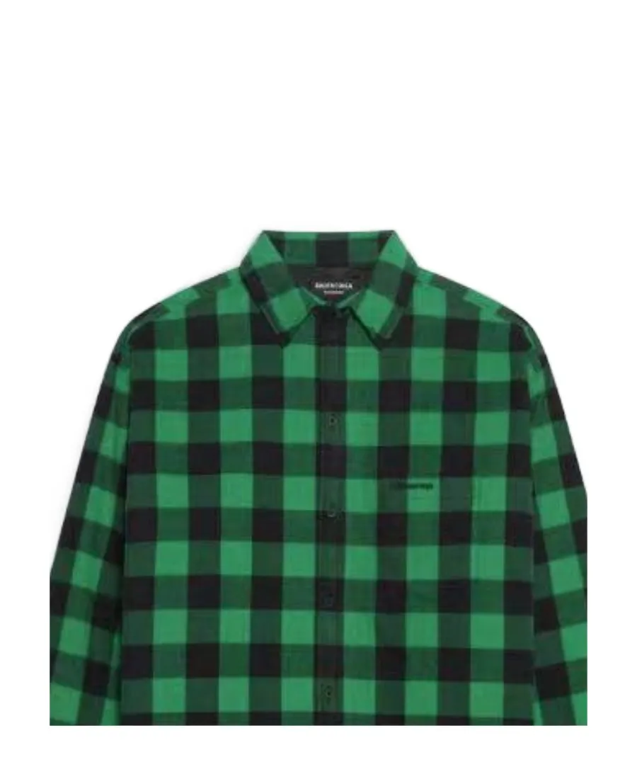 Logo Embroidered Checked Shirt