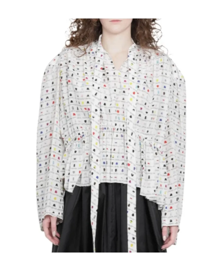 Printed Long-Sleeved Blouse