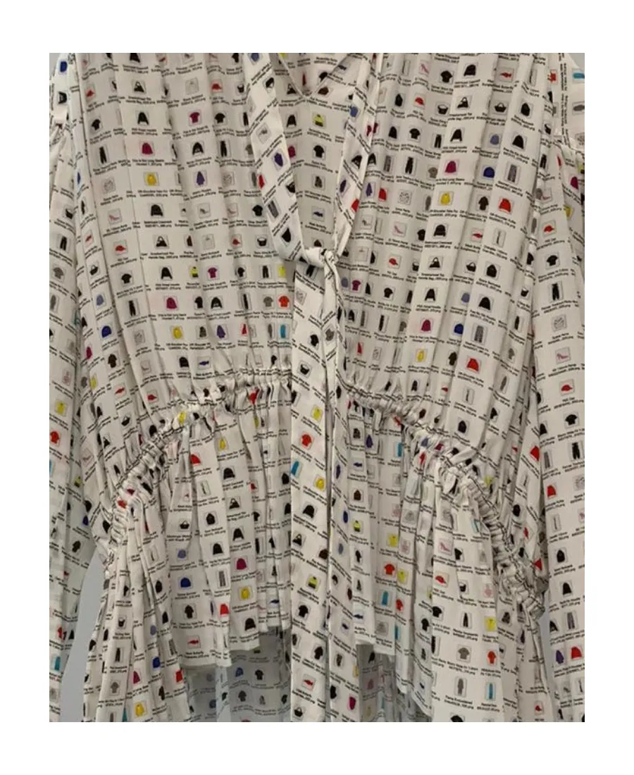 Printed Long-Sleeved Blouse