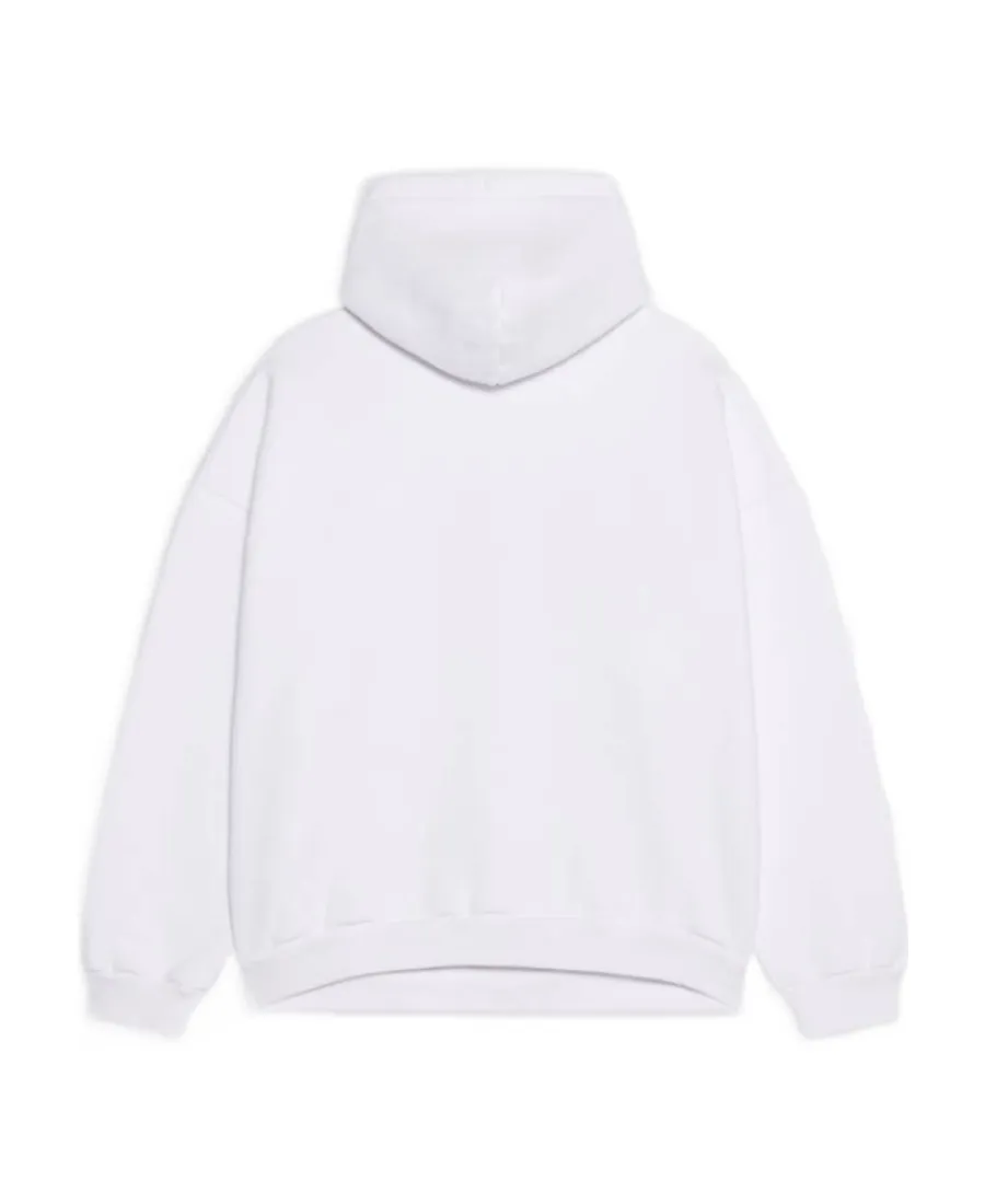 Logo Print Ribbed Hem Hoodie