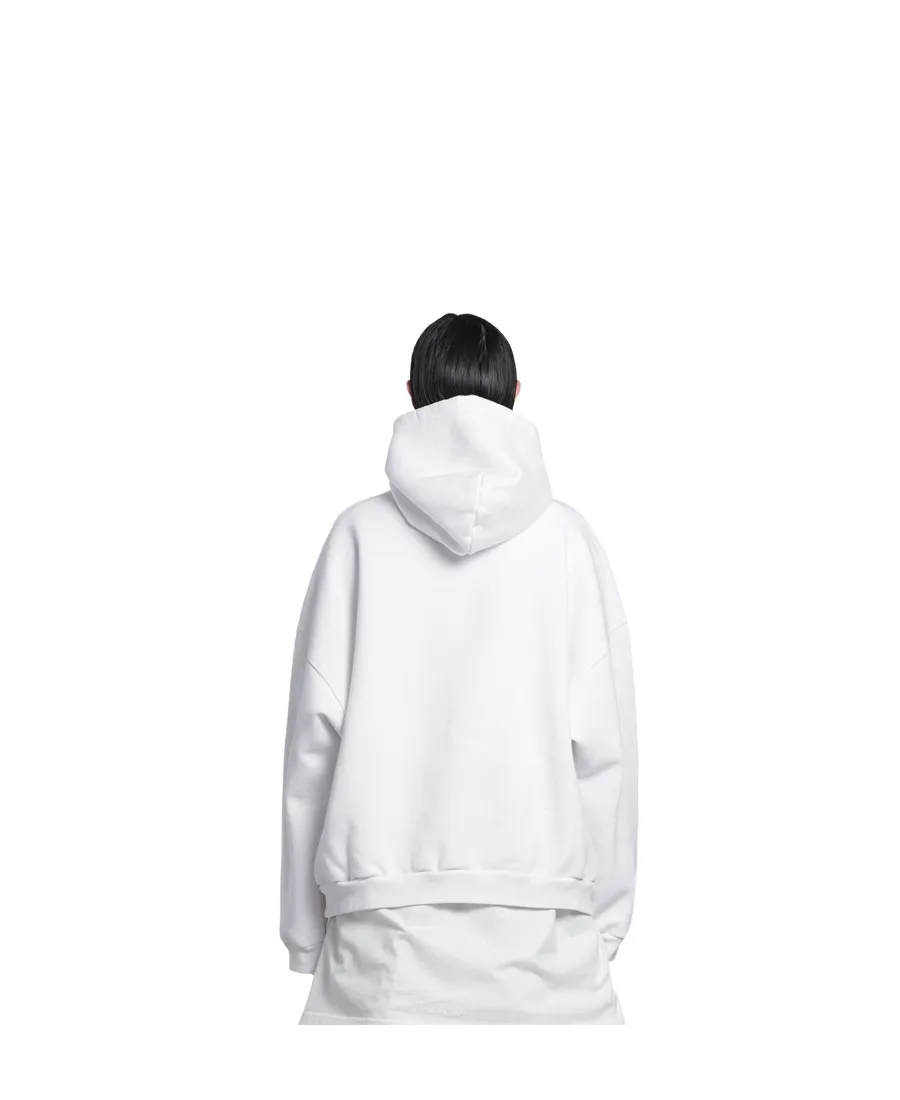 Logo Print Ribbed Hem Hoodie