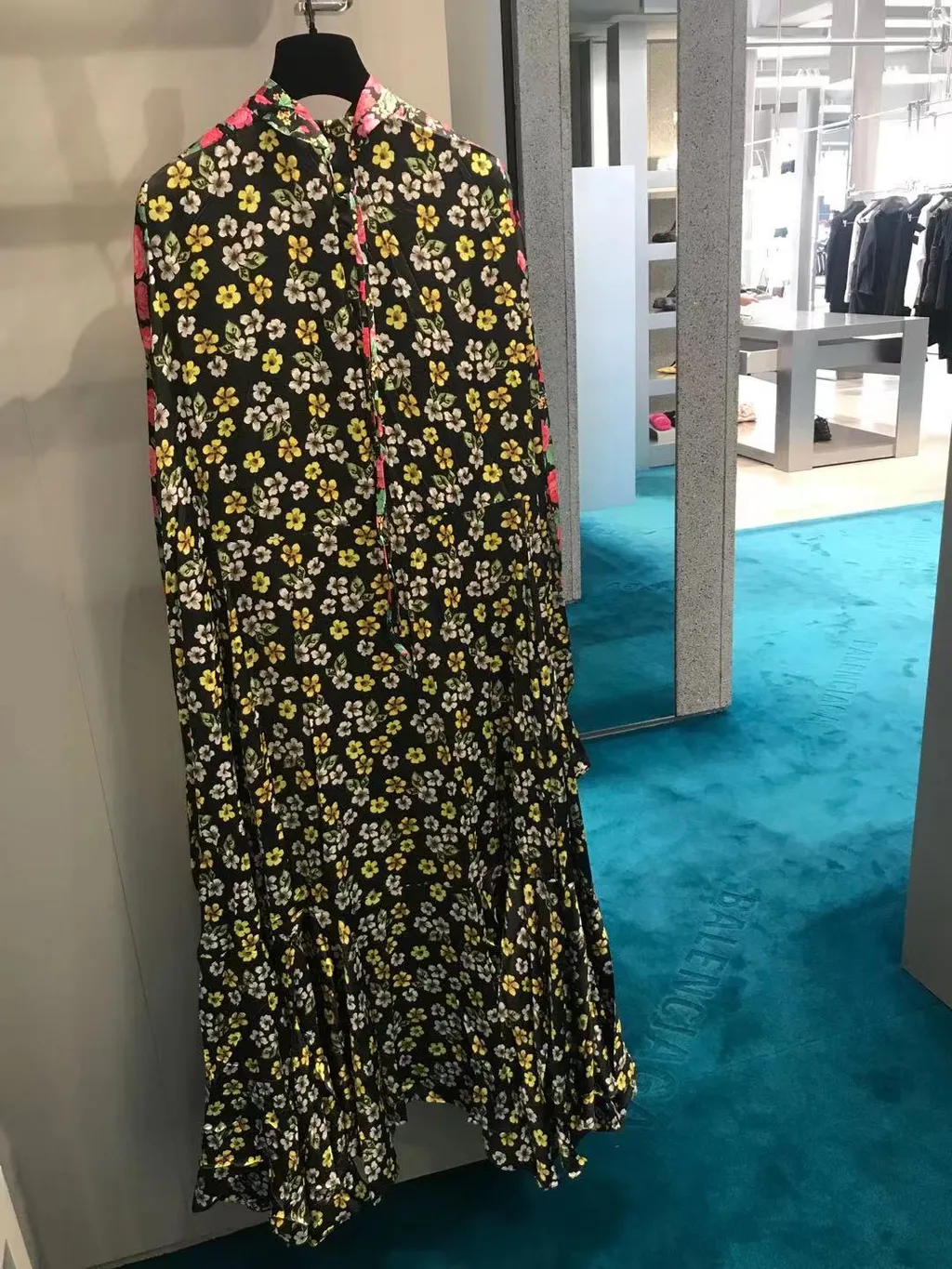Asymmetric Hem Patched Long Dress
