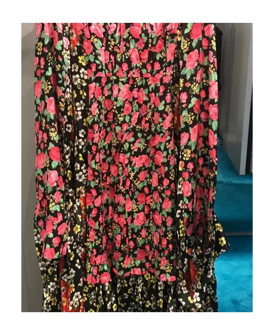 Asymmetric Hem Patched Long Dress