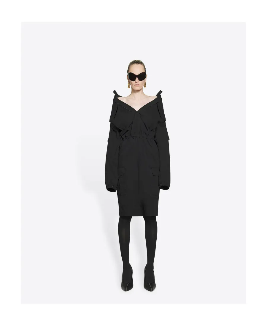 Drop Shoulder Zipped Dress
