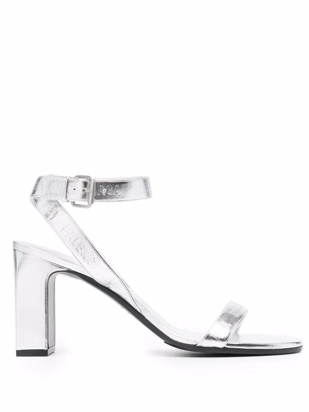 Logo Metallic Ankle-Strap Sandals