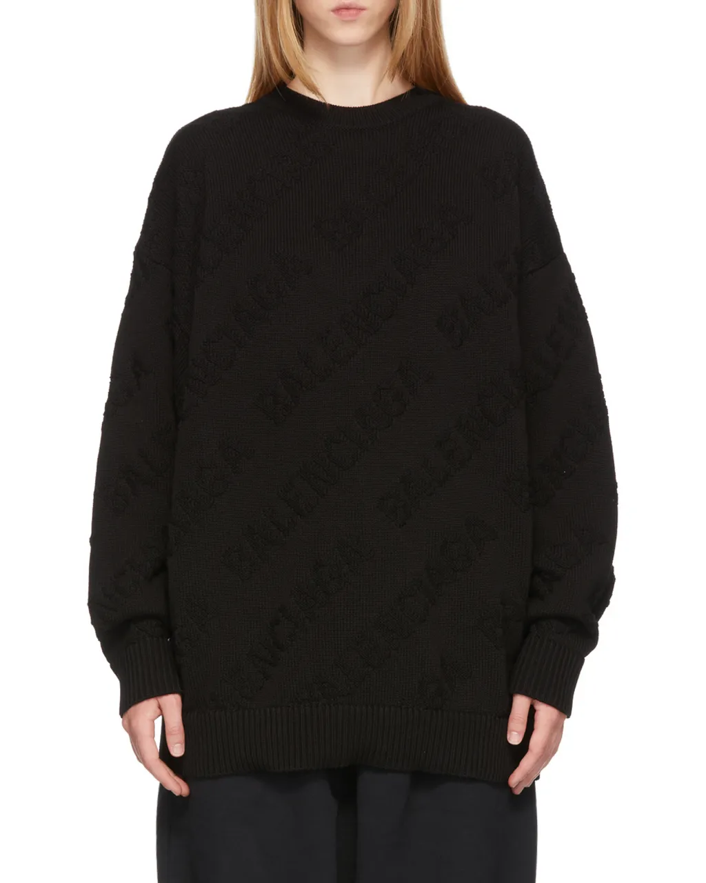 Allover Logo Intarsia Knitted Sweater