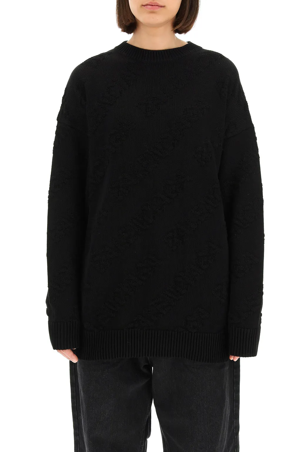 Allover Logo Intarsia Knitted Sweater