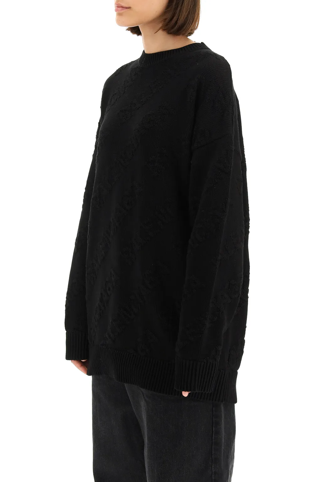 Allover Logo Intarsia Knitted Sweater
