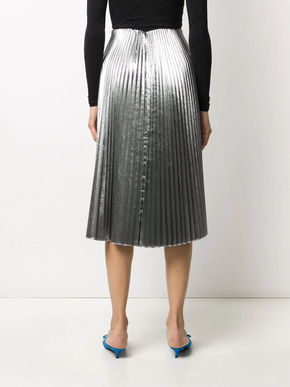 Metallic Pleated Skirt
