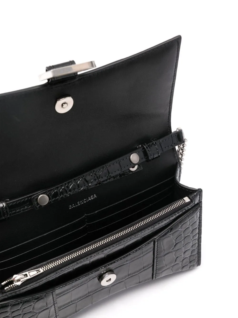 Hourglass Embossed Chain Wallet