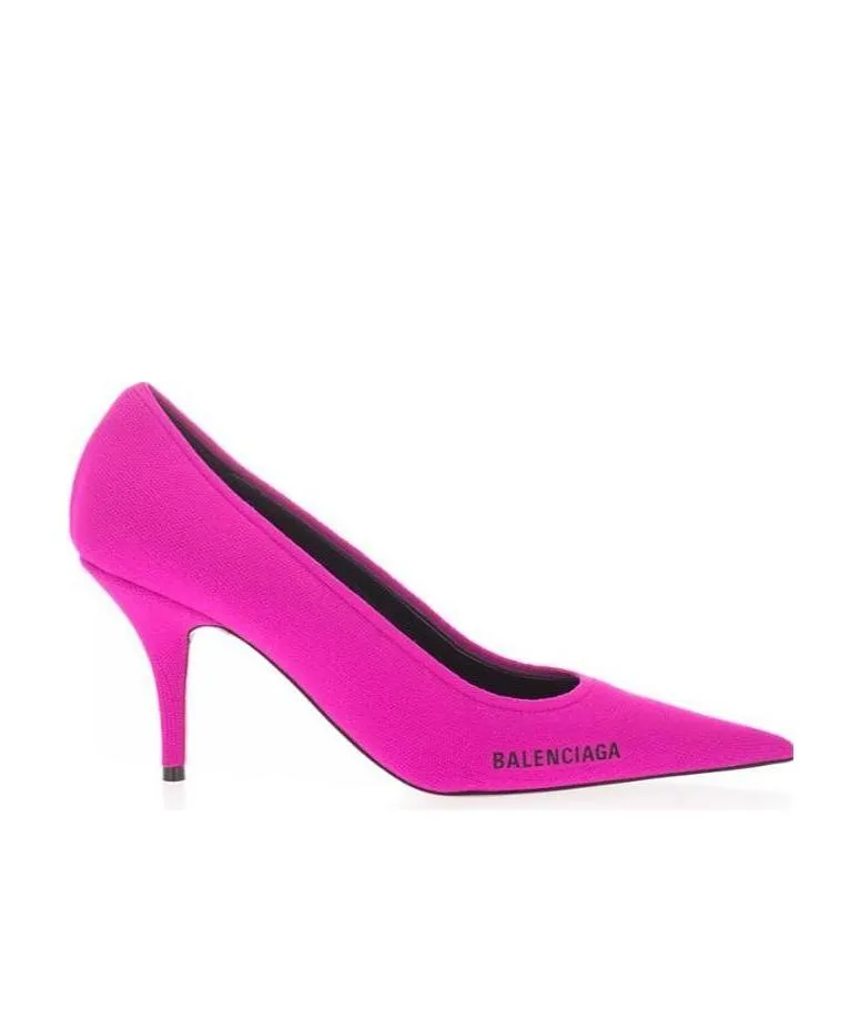 Logo Details Pointed High Heels