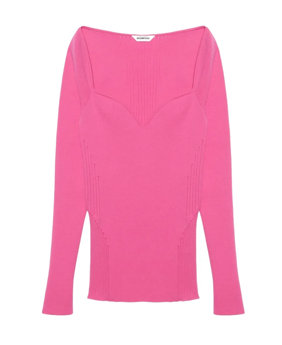 Sweetheart Neckline Knit Top