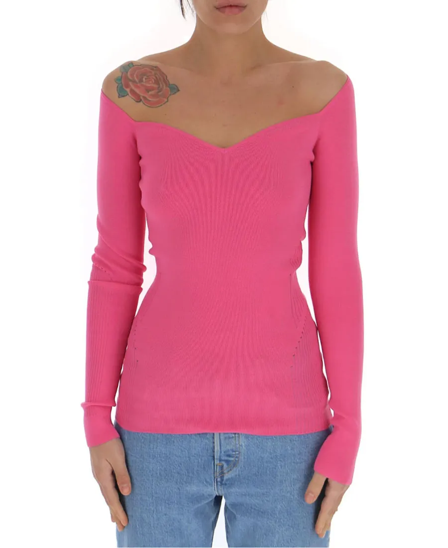 Sweetheart Neckline Knit Top