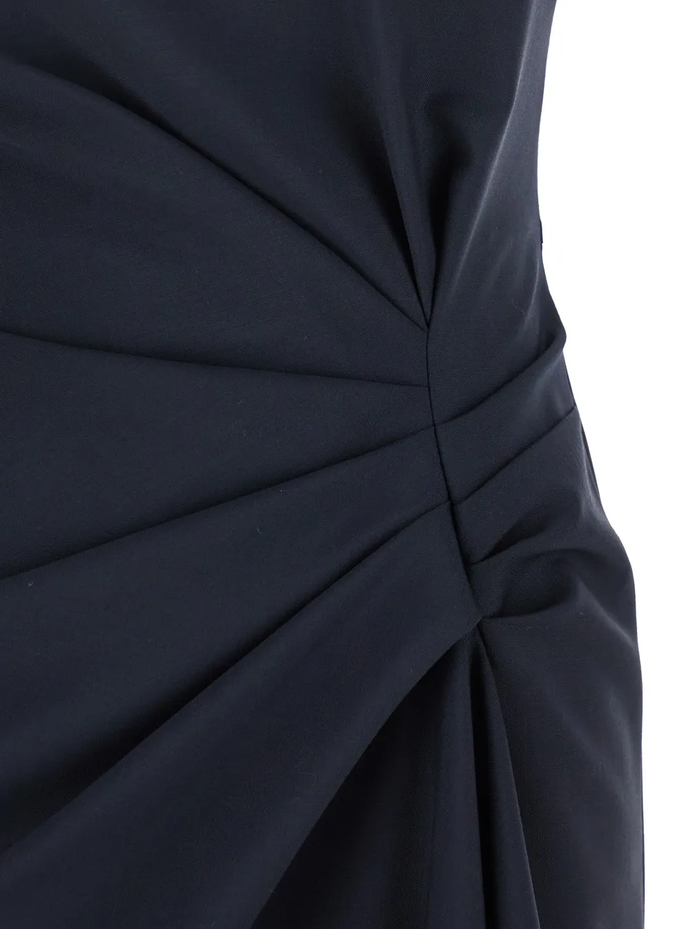 Draped Asymmetric-Hem Sleeveless Dress