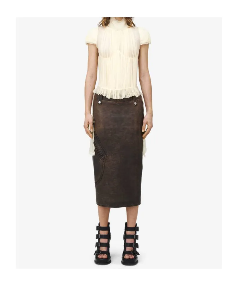 Leather Pencil Skirt