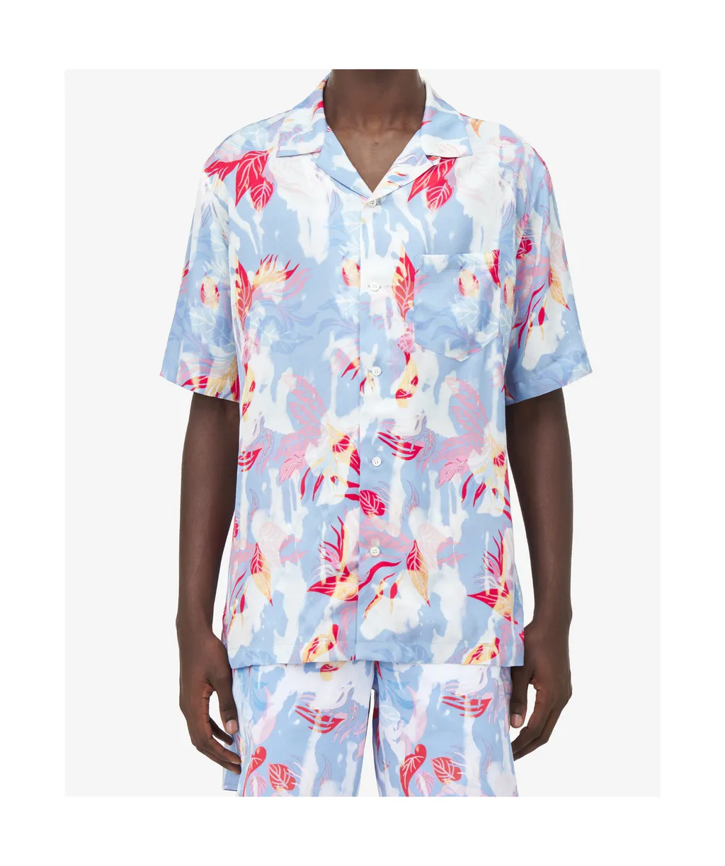 Hawaiian Floral-Print Cotton Shirt