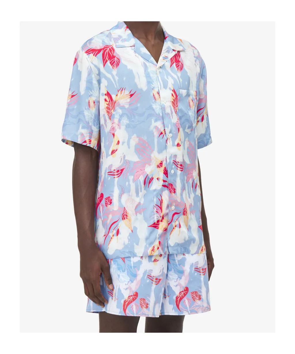 Hawaiian Floral-Print Cotton Shirt