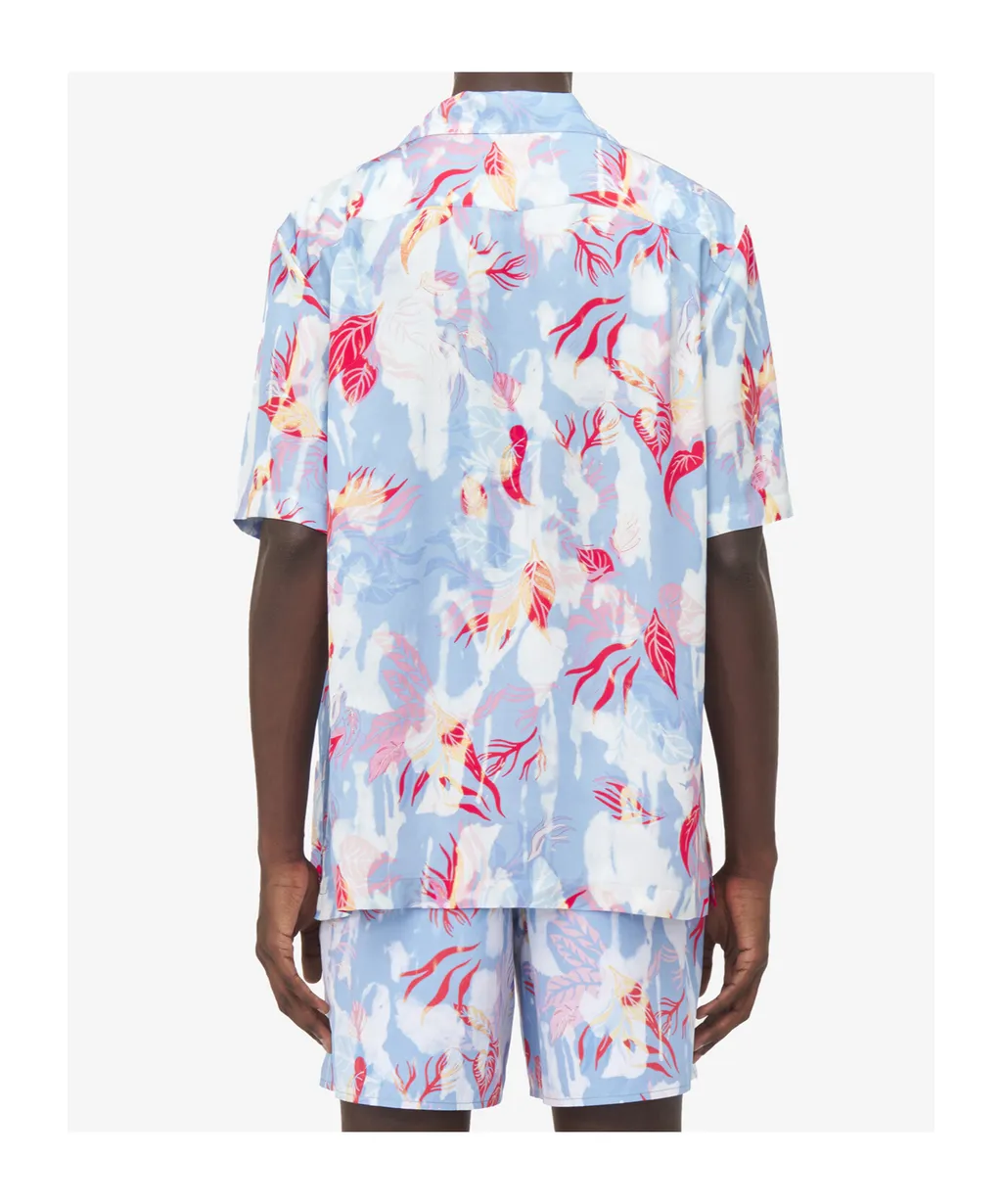 Hawaiian Floral-Print Cotton Shirt