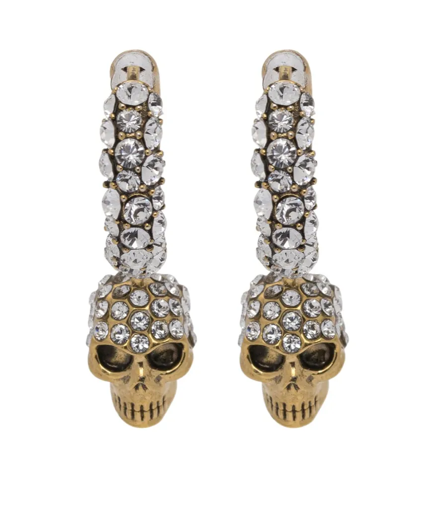 Skull Pendant Embellished Earrings