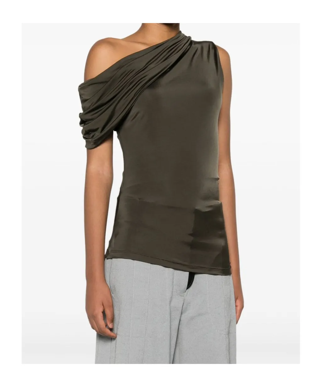 Ruched One-Shoulder Top