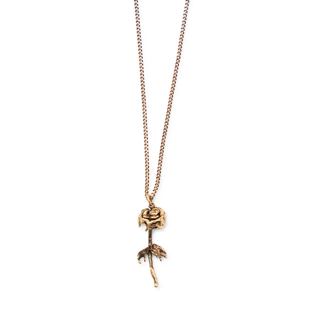 Rose Pendant Chain-Linked Necklace