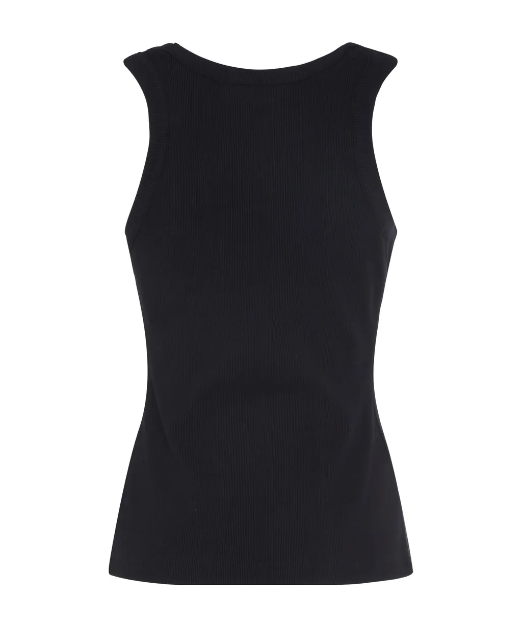 Placket Ribbed Tank Top