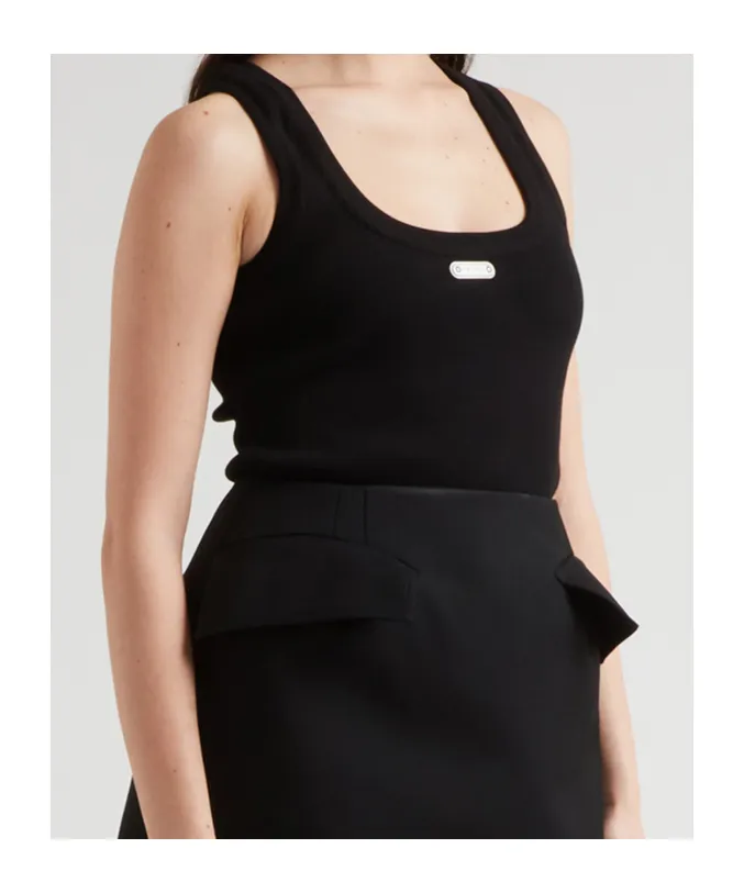 Placket Ribbed Tank Top