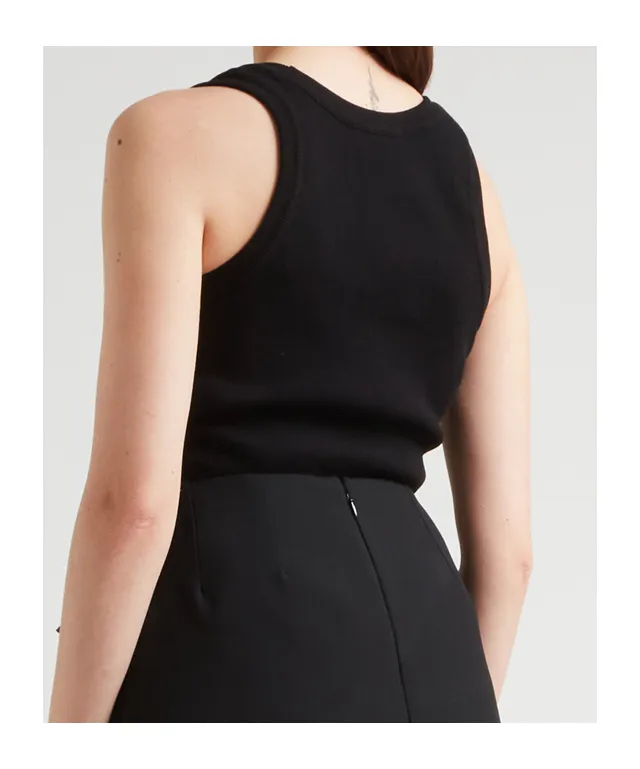 Placket Ribbed Tank Top
