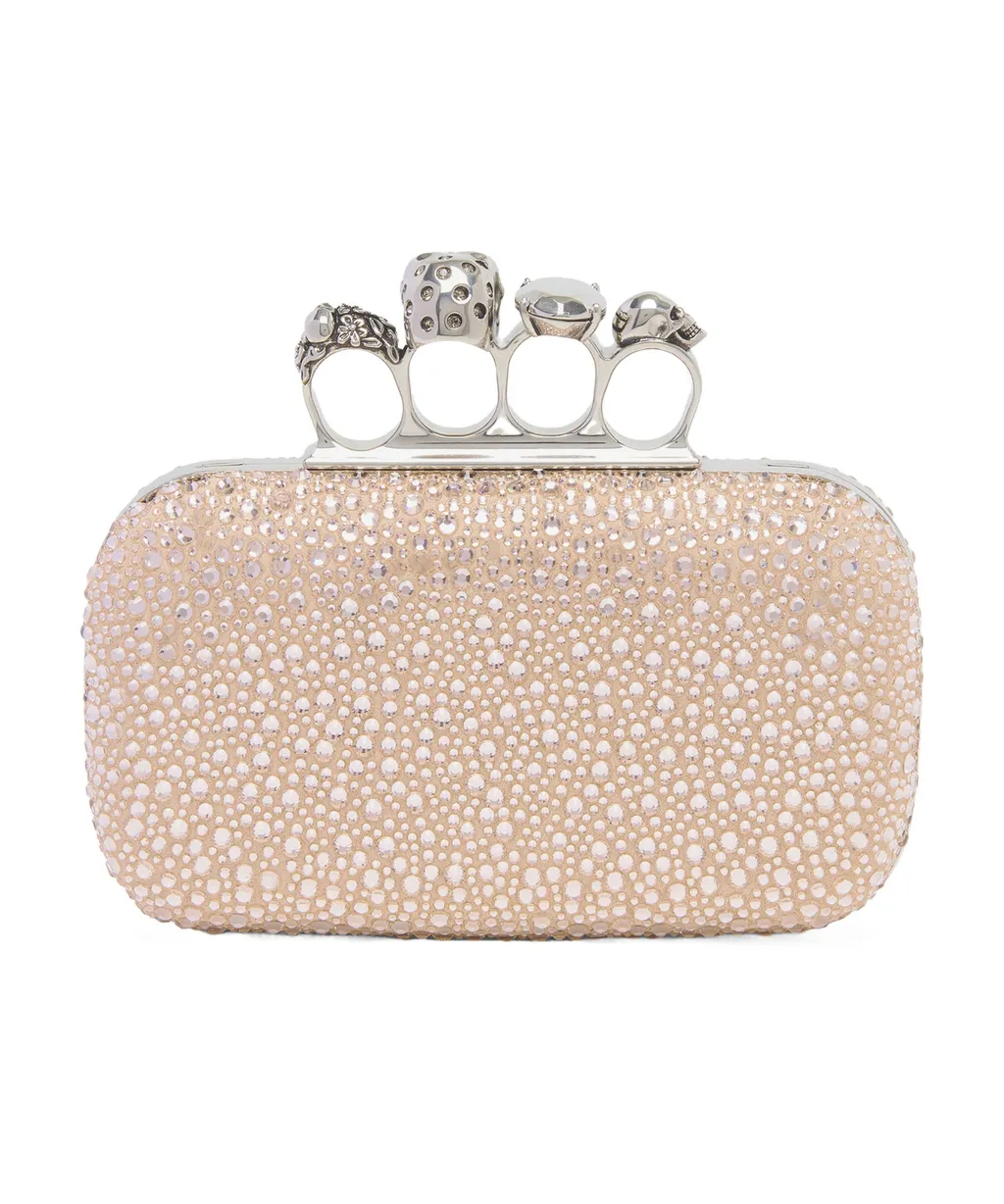Skull Embellished Chained Clutch Bag