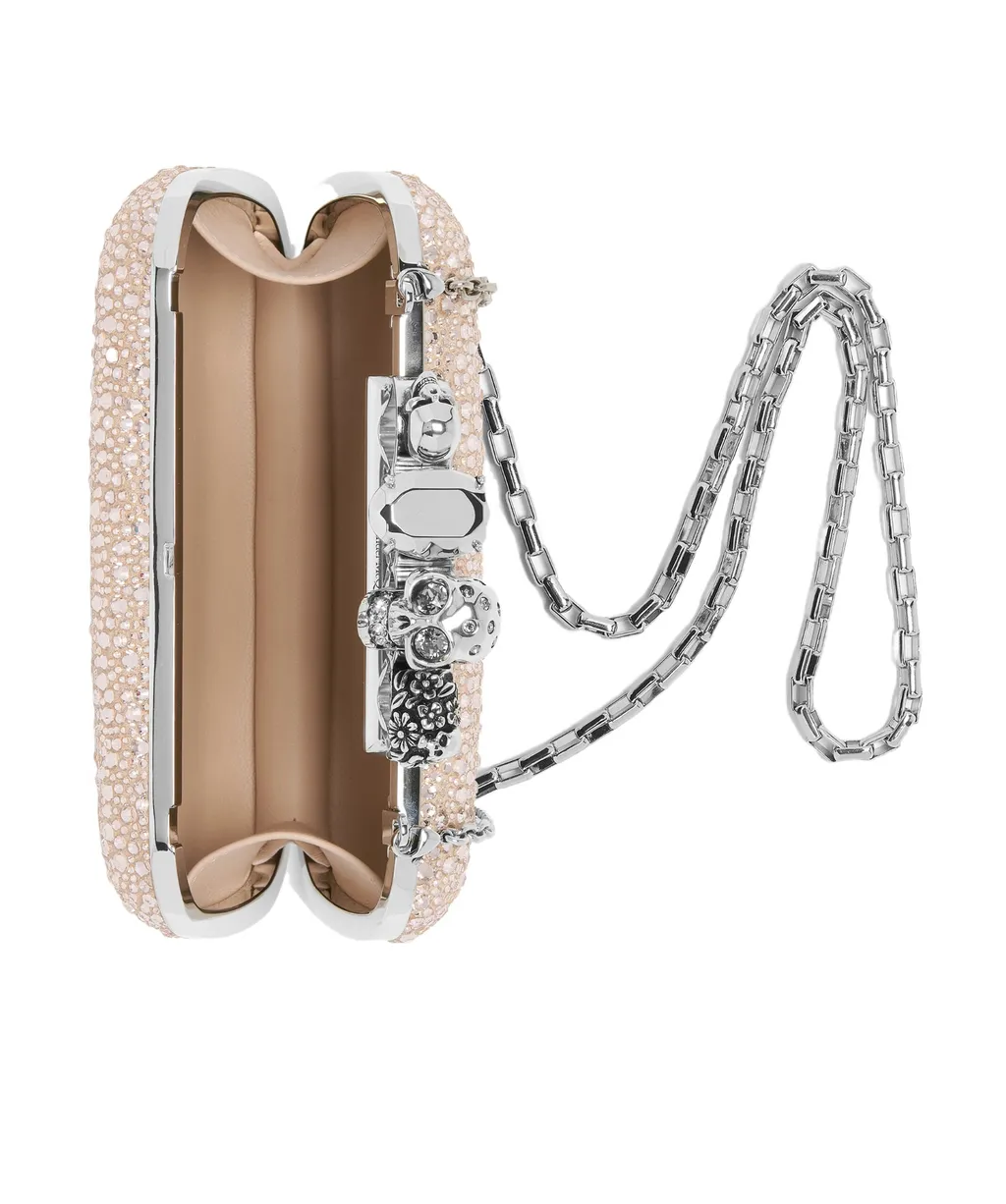 Skull Embellished Chained Clutch Bag