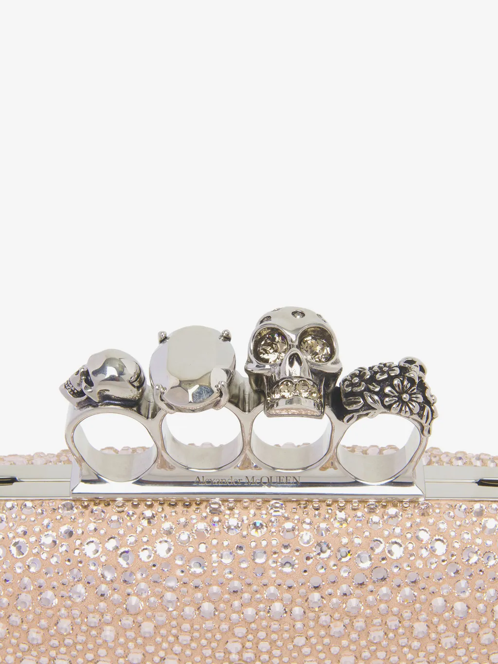 Skull Embellished Chained Clutch Bag