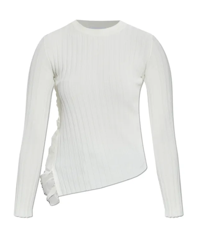 Ribbed-Knit Asymmetric Top