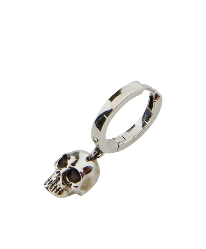 Skull Pendant Hoop Earrings