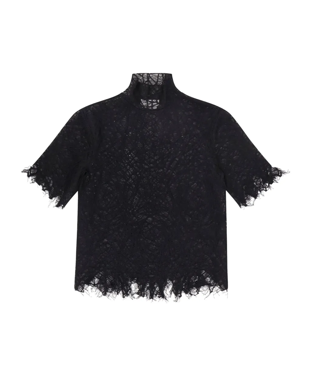 Cobweb Lace Turtleneck Top