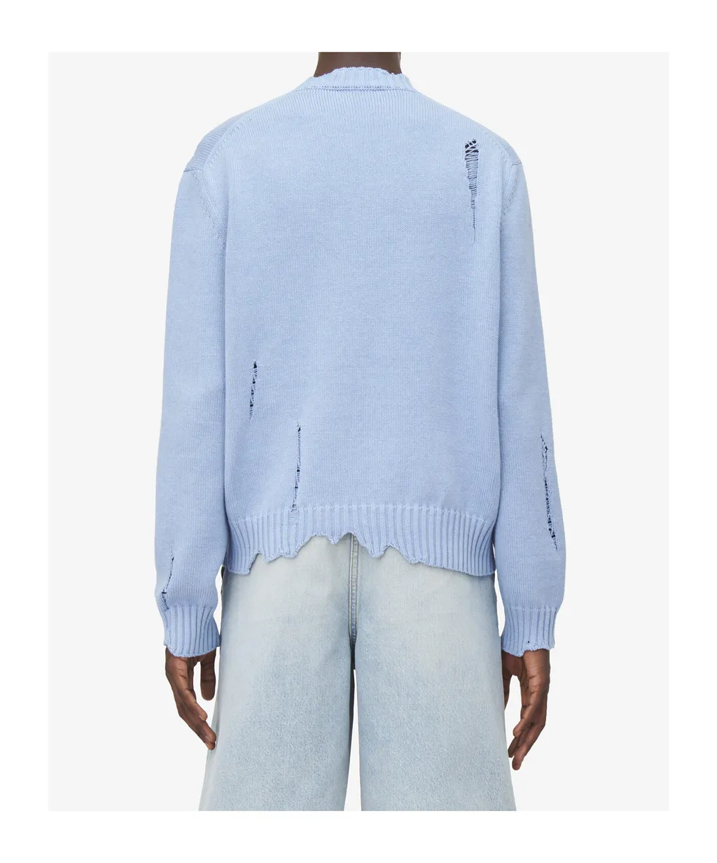 Skull Distressed Knitted Jumper