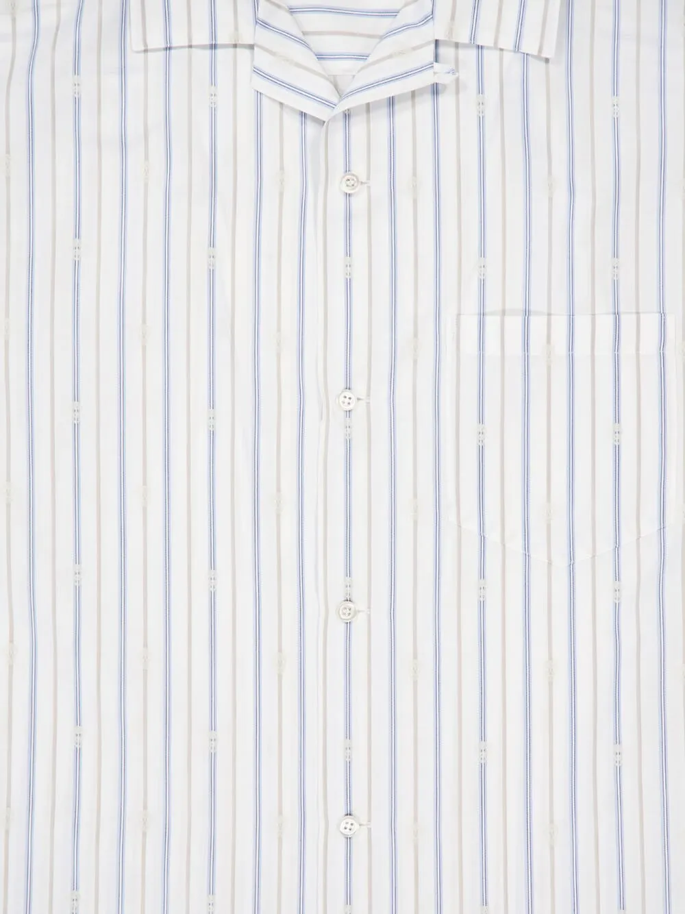 Skull Embroidered Striped Shirt