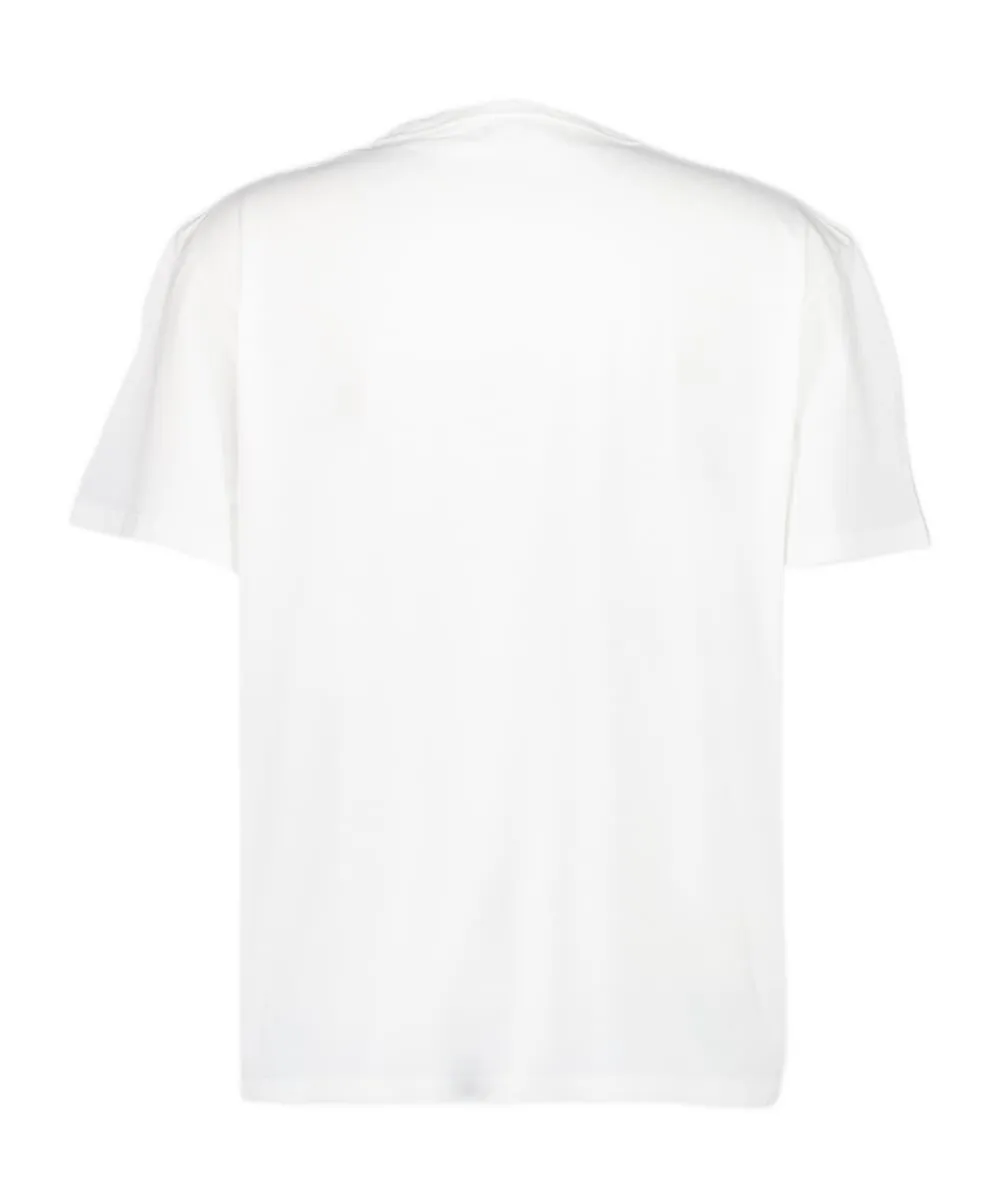 Flocked-Skull Crewneck T-Shirt
