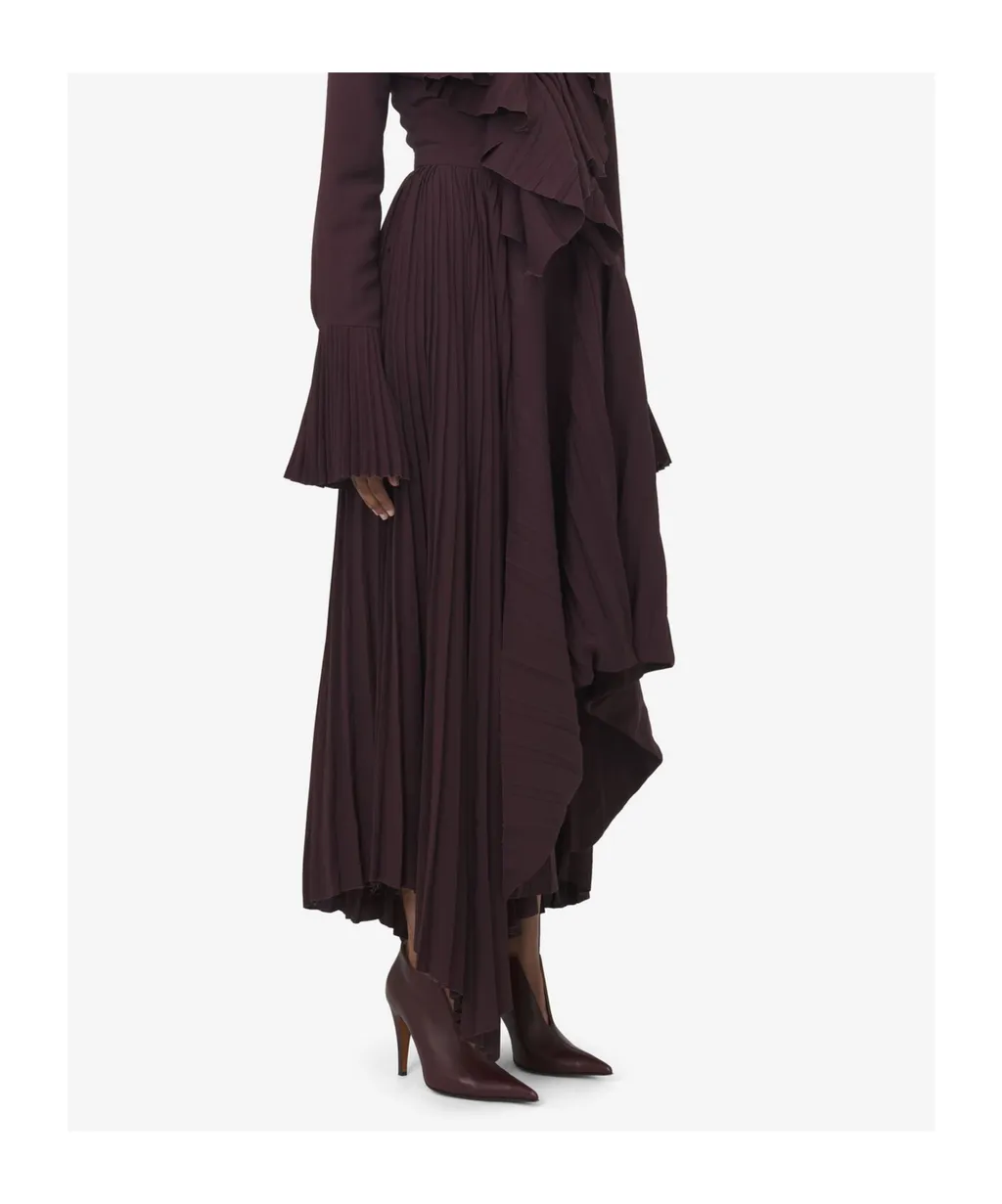 Asymmetric Pleated Skirt