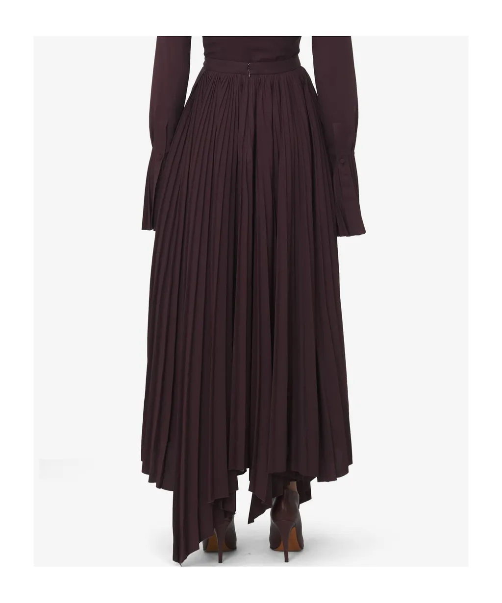 Asymmetric Pleated Skirt